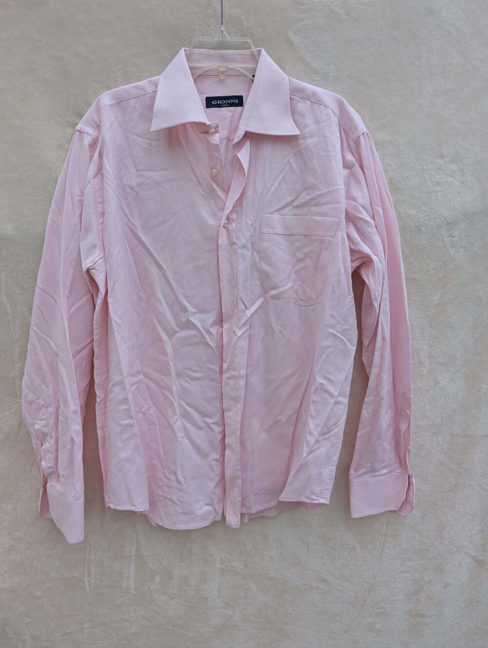 Gionni Italy Pink Patterned Long Sleeve Button-Down Dress Shirt Size 41 / 16